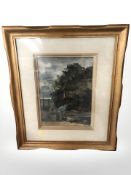 A Coppell (19th Century) : A man labouring outside a rural cottage, watercolour, 34 cm x 24 cm.