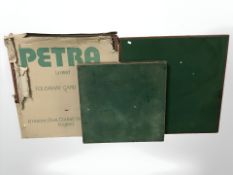 Three folding card tables