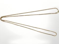 A 9ct yellow gold fine link necklace, length 61 cm CONDITION REPORT: 3.