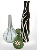 A large contemporary pottery bottle shaped vase, height 59 cm,