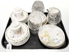 A part tea set of Royal Horticultural Society Queen's pattern china, together with Bavarian china,