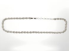 A Sterling silver fancy link necklace, length 50 cm CONDITION REPORT: 43.2g.