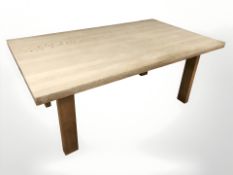 A Danish blonde oak rectangular coffee table, 140 cm x 80 cm x 56 cm.