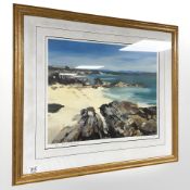 A limited edition signed print depicting a coastal landscape, 44 cm x 36 cm.