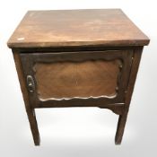 An Edwardian mahogany pot cupboard, width 54 cm.