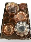 Approximately eighteen pieces of American and other carnival glass.