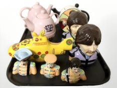 The Beatles - A group of ceramics including A Lorna Bailey tea pot,