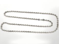 A Sterling silver rope-twist necklace, length 76 cm CONDITION REPORT: 23.7g.