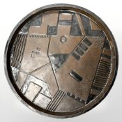 A 20th century studio pottery plaque, diameter 45 cm.