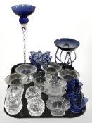 A group of Scandinavian glass tea light holders, candle holder, etc.