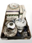 A group of Wedgwood Christmas plates, further collector's plates, continental figurines, etc.