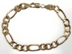 A 9ct yellow gold bracelet, length 18.