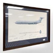 A colour print depicting the air to air refueling tanker of the No.