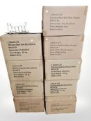 A large quantity of modern stainless steel kitten and puppy shaped dish racks.