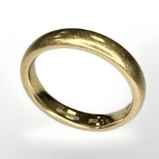 A heavy-gauge 22ct gold band ring, size R CONDITION REPORT: 9.