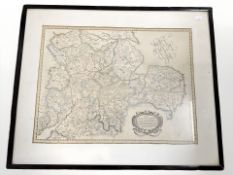 An antiqurian reproduction map of the counties of the South of England,