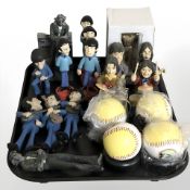 The Beatles - A group of figurines, baseballs, etc.