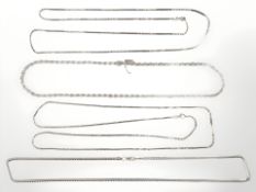 Four Sterling silver necklaces, longest 77 cm CONDITION REPORT: 36.