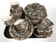 Approximately forty pieces of early 20th century English transfer printed tea and dinner wares.