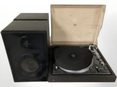 A Dual automatic belt drive turntable 522, together with a pair of speakers.