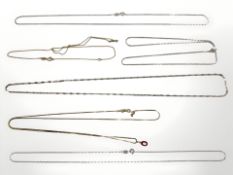 Six Sterling silver necklaces, longest 62 cm CONDITION REPORT: 13.