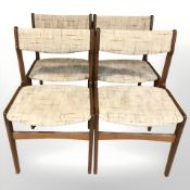 A set of four 20th century Danish teak dining chairs.