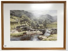 After Judy Boyes : The Tilberthwaite Fells from Slater Bridge, limited edition colour print,
