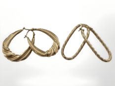 Two pairs of 9ct yellow gold earrings CONDITION REPORT: 4.