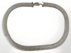 A Sterling silver flat link necklace, length 50 cm CONDITION REPORT: 50.