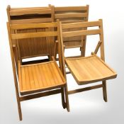 Seven various folding chairs