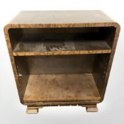 An Art Deco beech low bookcase, width 63 cm.