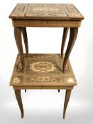 Two Italian musical occasional tables,
