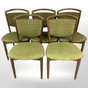 A set of five 20th century Danish beech dining chairs.