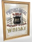 A Chivas Regal advertising mirror, 53 cm x 68 cm.