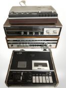 A Tandberg tuner amplifier, National Panasonic Solid State radio,