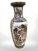 A large reproduction Chinese porcelain baluster vase, height 61 cm.