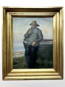 Twentieth Century Danish School : Portrait of a Fisherman Smoking a Pipe, oil on canvas,
