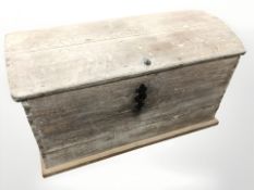 A 19th century oak dome top chest, width 91 cm.