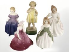 Three Royal Doulton figurines comprising 'Penny' HN2338, 'Amanda' HN2996, 'Marie' HN1370,