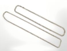 Two Sterling silver chains, 46 cm & 51 cm. CONDITION REPORT: 18.