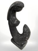 A Scandinavian abstract stone sculpture, height 45 cm.