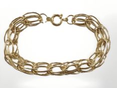A 9ct yellow gold multi link bracelet CONDITION REPORT: 6.