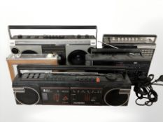 A group of vintage radios and receivers including Gold Star, Dixi, Thomson, etc.