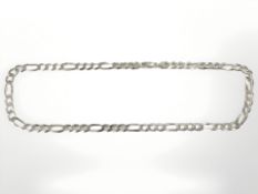 A Sterling silver flat link necklace, length 61 cm CONDITION REPORT: 46.