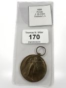 A WWI Victory Medal named to 9889 Pte.