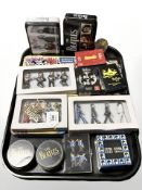 The Beatles - A group of figurines, playing cards, cufflinks, lapel badges, etc.
