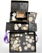 Georgian and later coins, including several silver crowns, other pre-decimal coins,