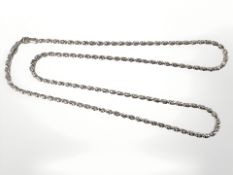 A Sterling silver fancy link long chain, length 76 cm CONDITION REPORT: 28.