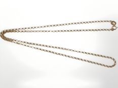A 9ct yellow gold fine chain necklace, length 43.5 cm CONDITION REPORT: 0.