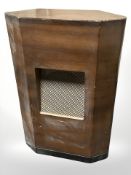 A mid 20th century walnut cased speaker, height 63 cm.